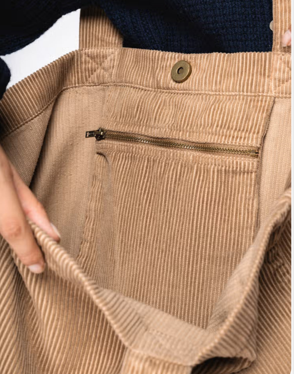 Sac velours côtelé -  Cet amour qu'on a pour toi brodé