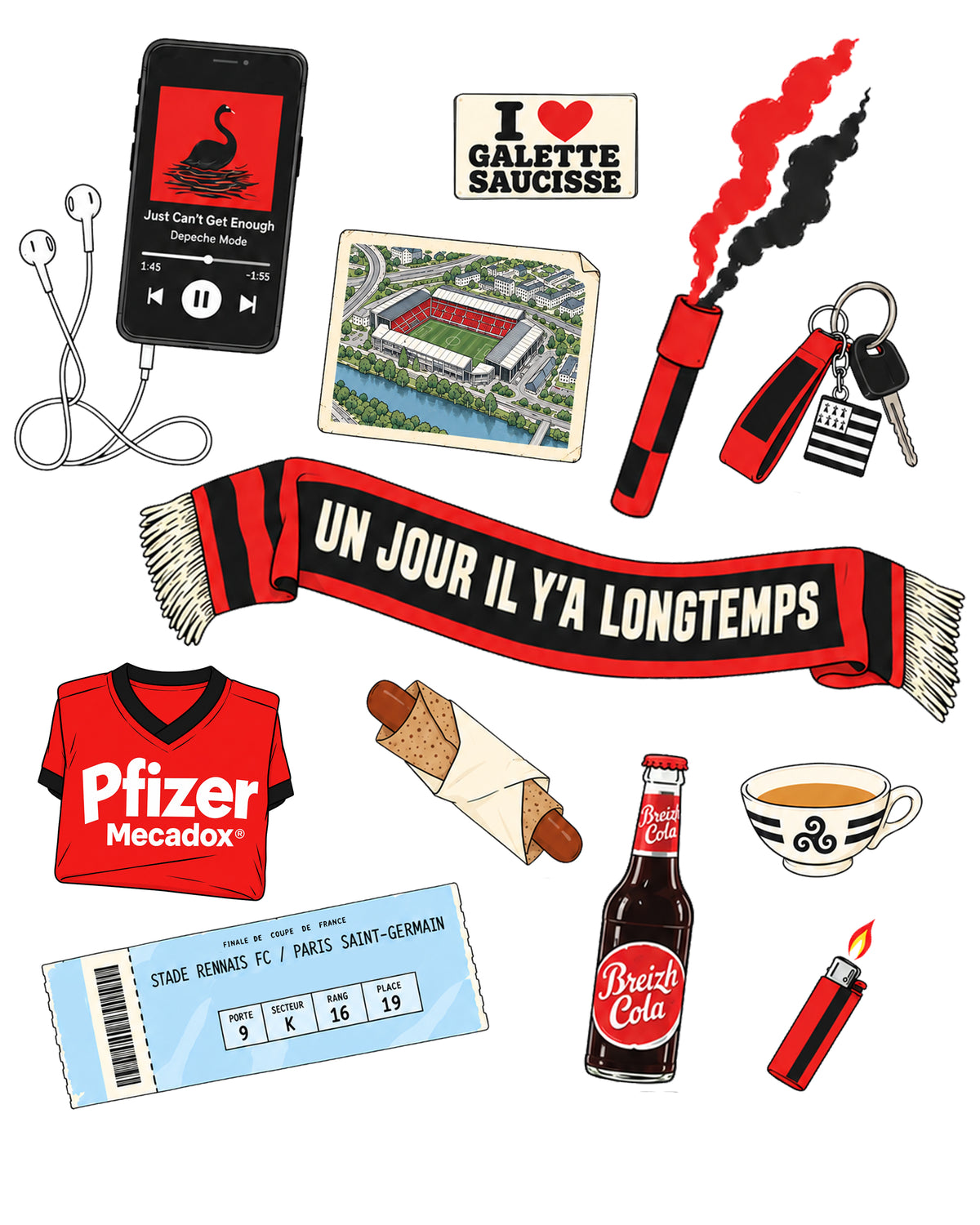 Sweat Capuche Kit Supporter Rennes