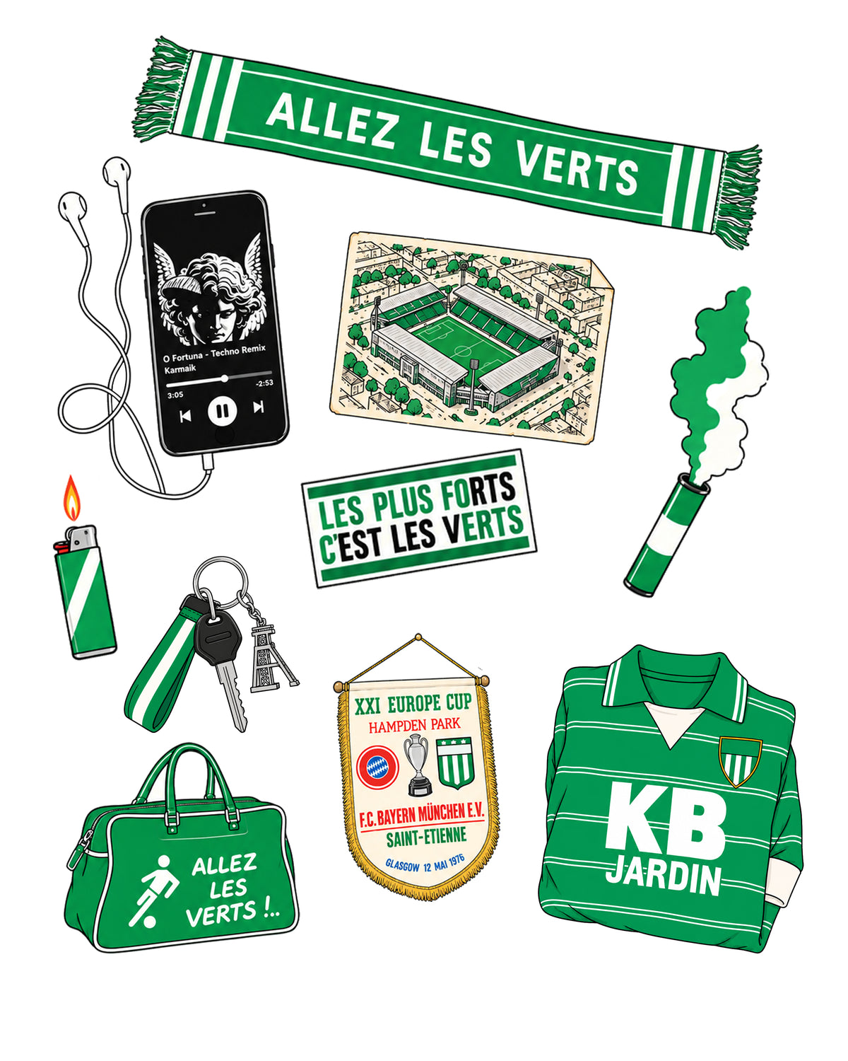 Sweat Capuche Kit Supporter Saint-Étienne