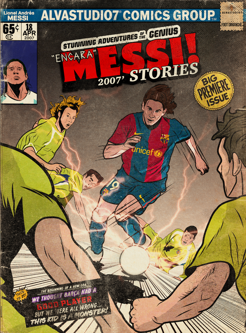 Tee Shirt Messi - Foot Dimanche x Alvastudio7