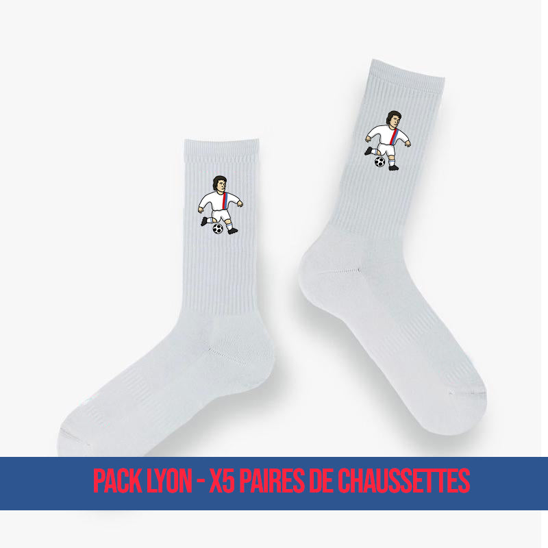 Pack 5 Chaussettes Lyon - Foot Dimanche x Clément Striano