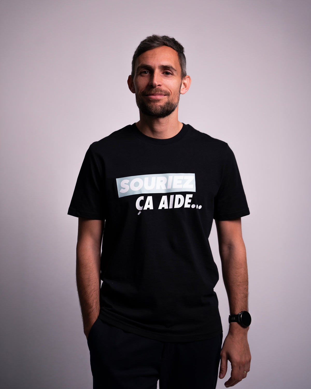 Tee Shirt Souriez ça aide à respirer - RMC Running x Foot Dimanche