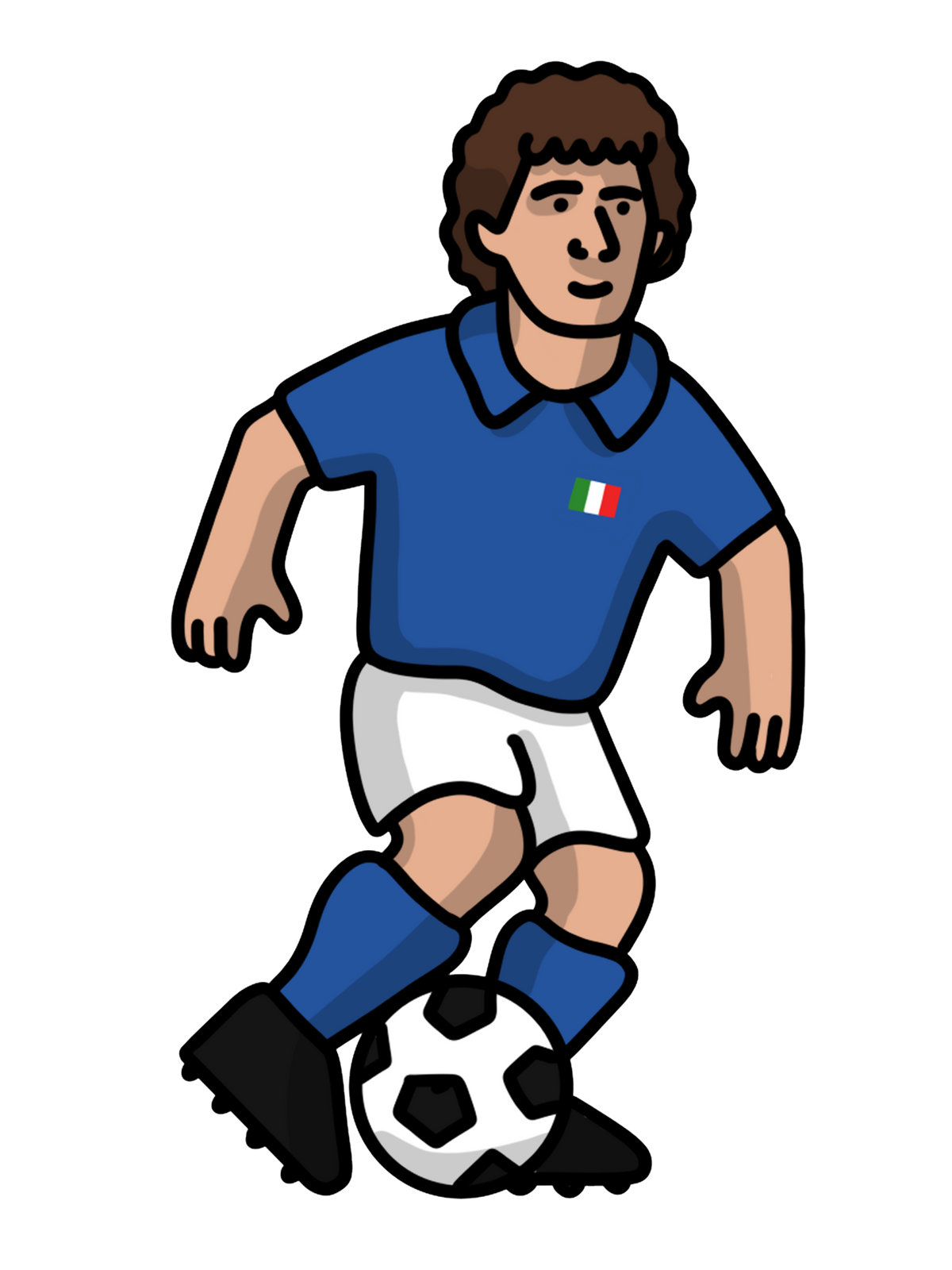 Chaussettes Franco Baresi Italie - Foot Dimanche x Clément Striano