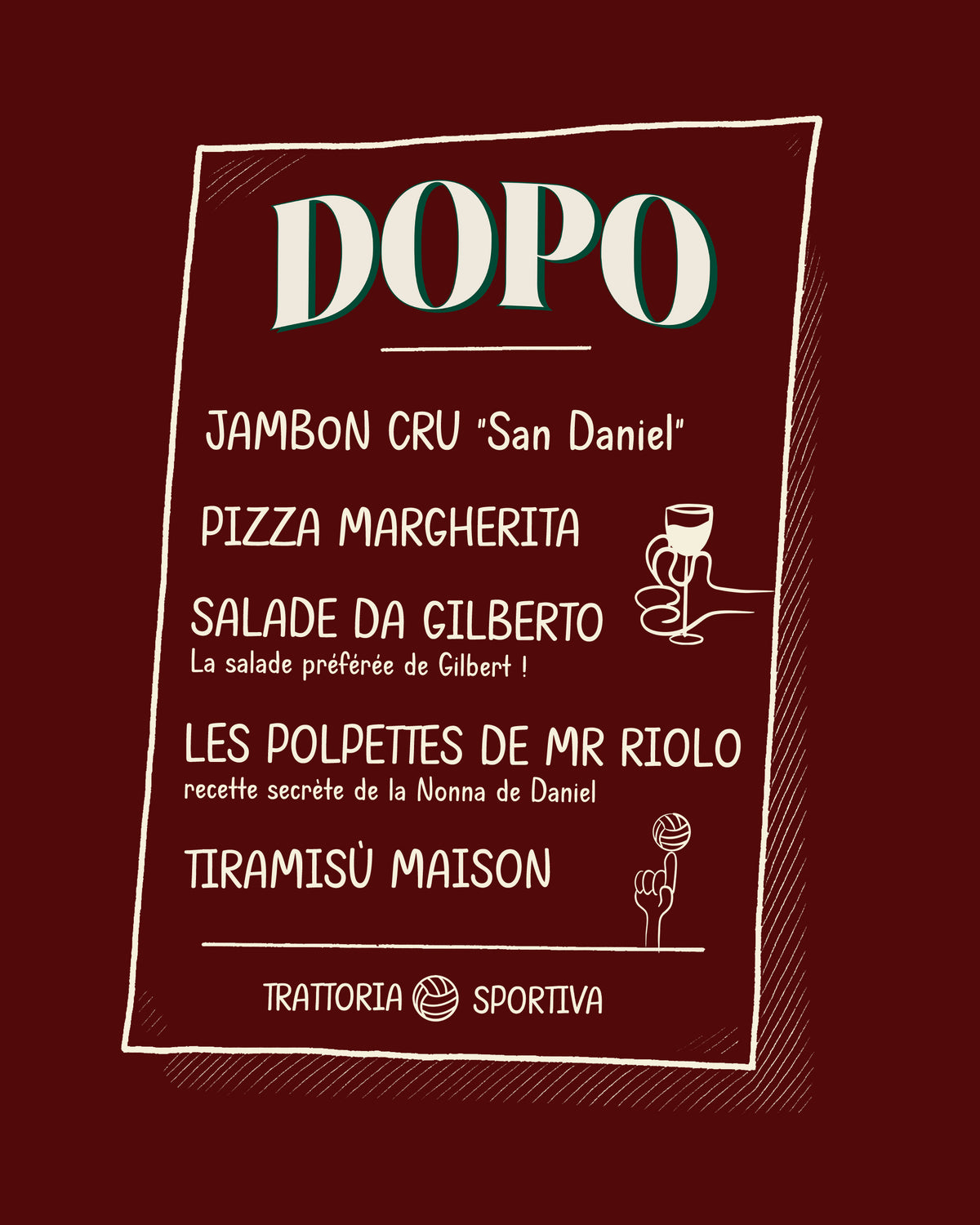 Tee Shirt Dopo Menu - Dopo x Foot Dimanche