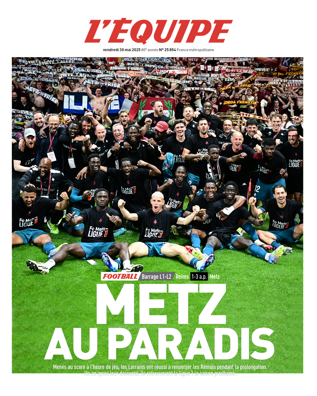 Tee Shirt Metz au Paradis - L'Equipe x Foot Dimanche
