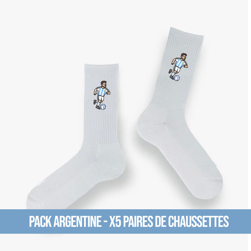 Pack 5 Chaussettes Argentine - Foot Dimanche x Clément Striano
