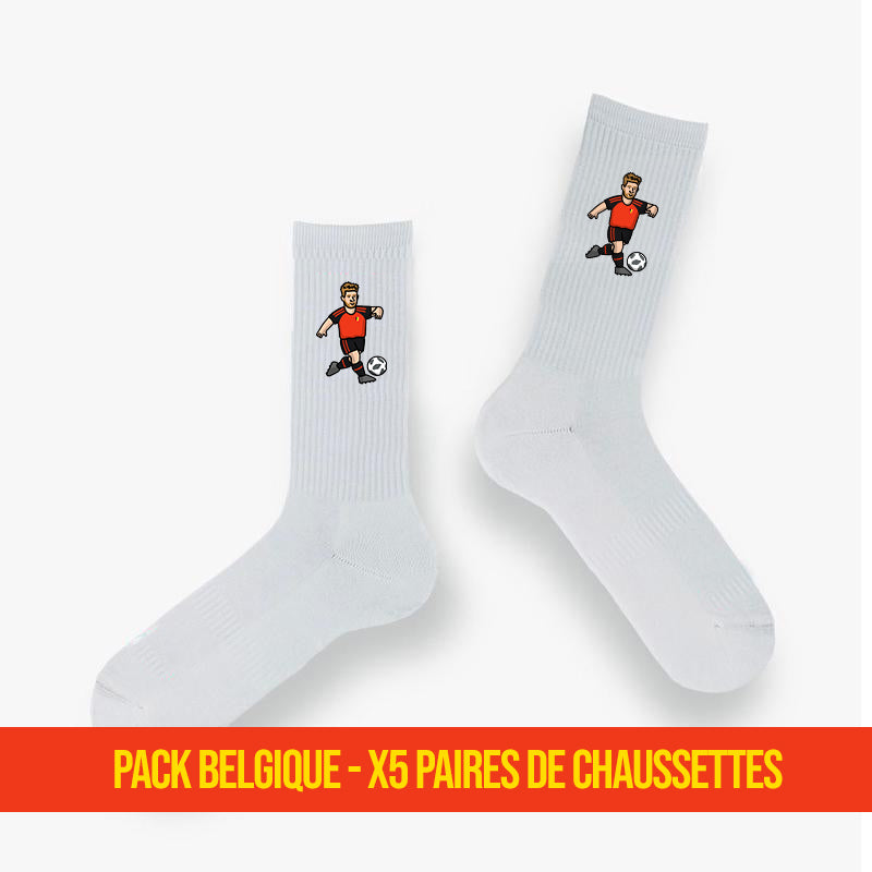Pack 5 Chaussettes Belgique - Foot Dimanche x Clément Striano