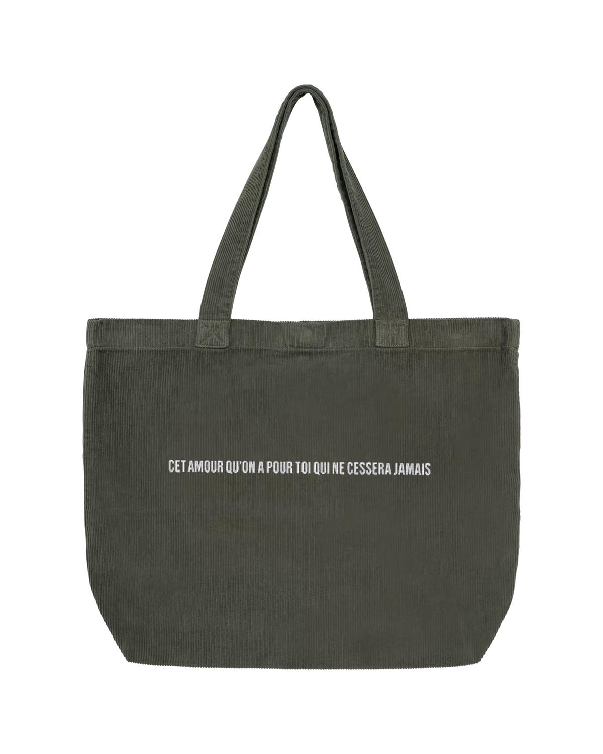 Sac velours côtelé -  Cet amour qu'on a pour toi brodé