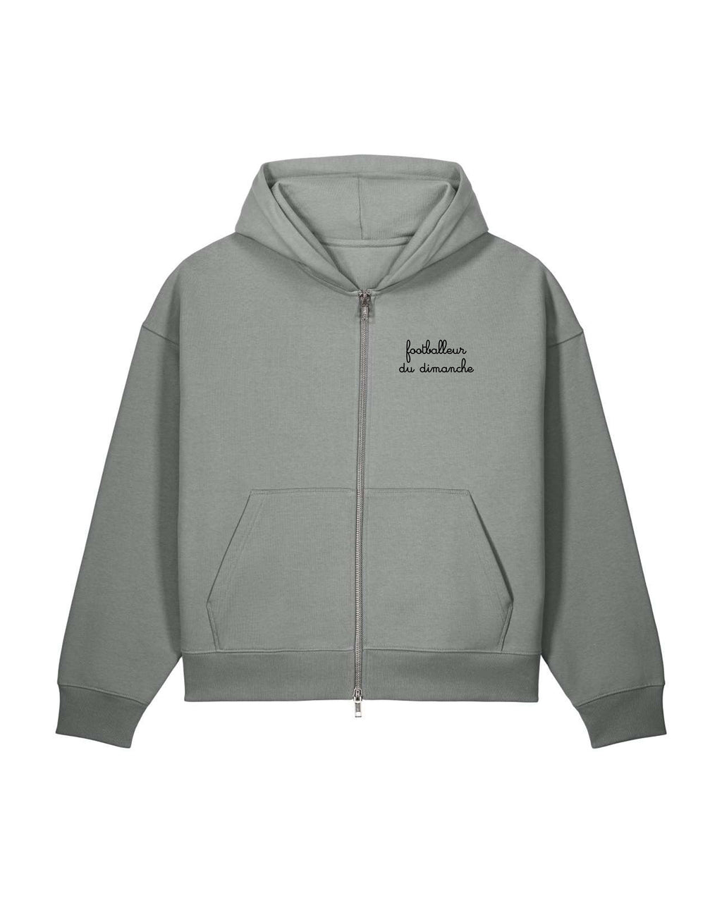 Sweat zippé Foot Dimanche brodé