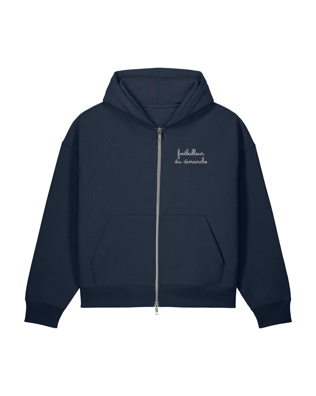 Sweat zippé Foot Dimanche brodé