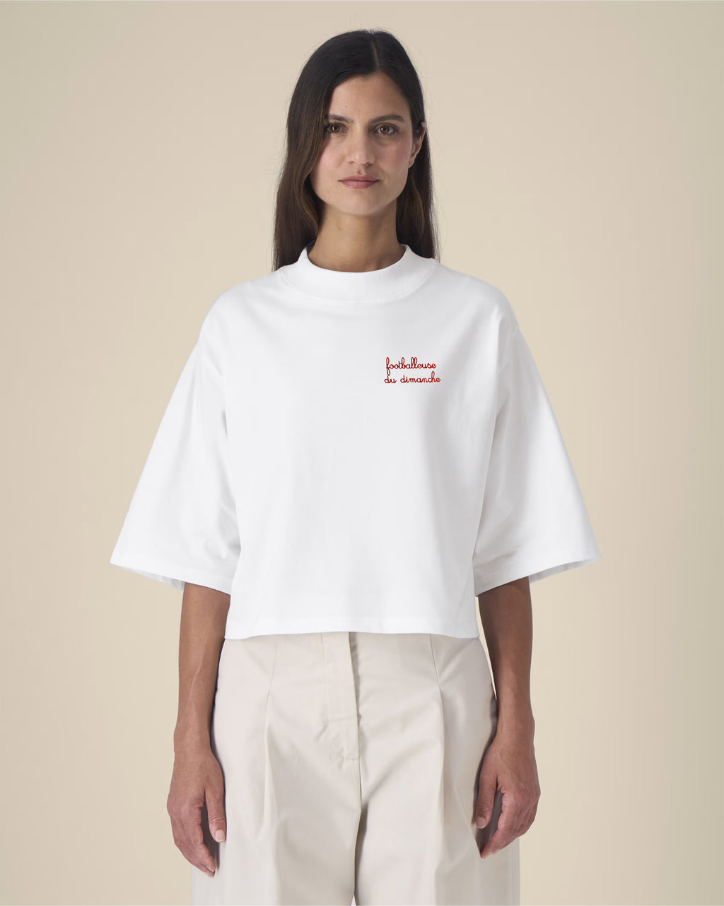 Tee Shirt Footballeuse du dimanche brodé