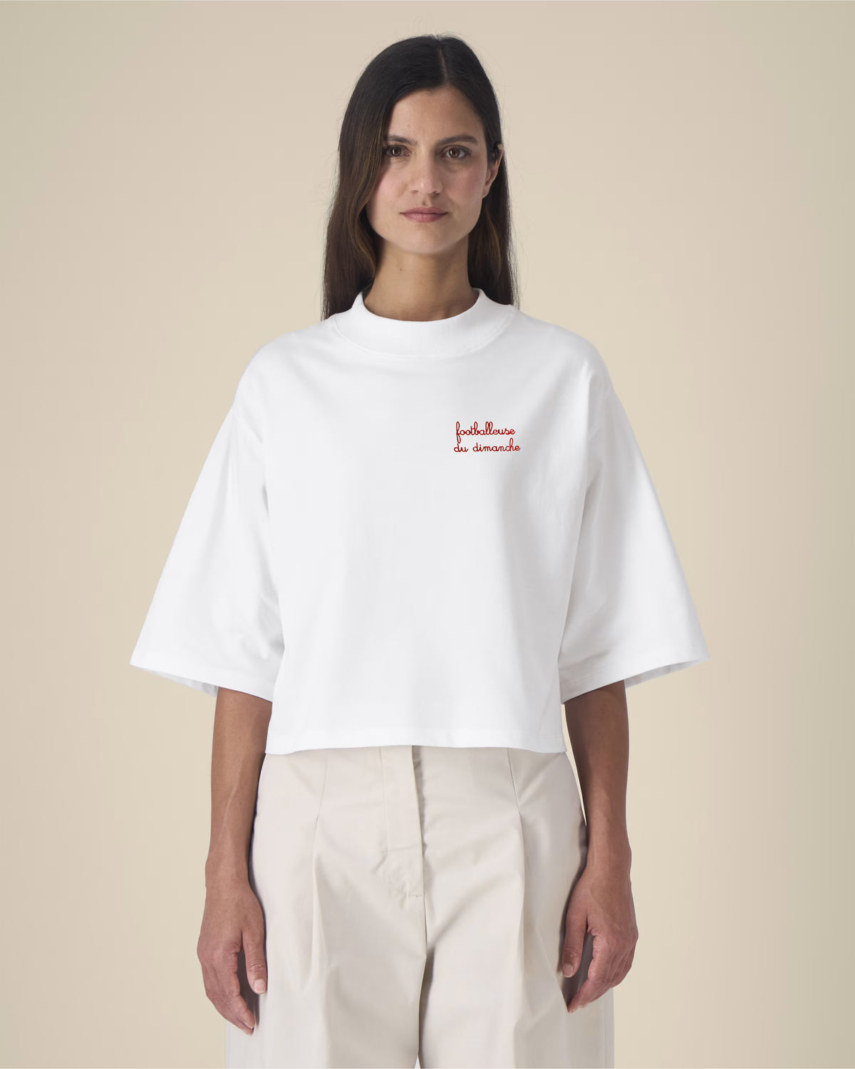 Tee Shirt Footballeuse du dimanche brodé